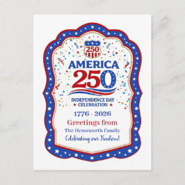 America 250-årsjubileum Personlig minnesgåva Helg Vykort