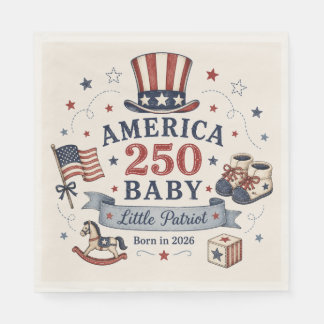 America 250 Baby / Lille Patriot Pappersservett