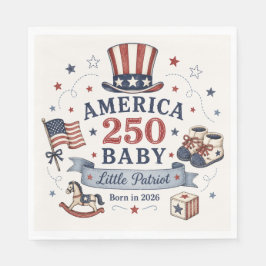 America 250 Baby / Lille Patriot Pappersservett