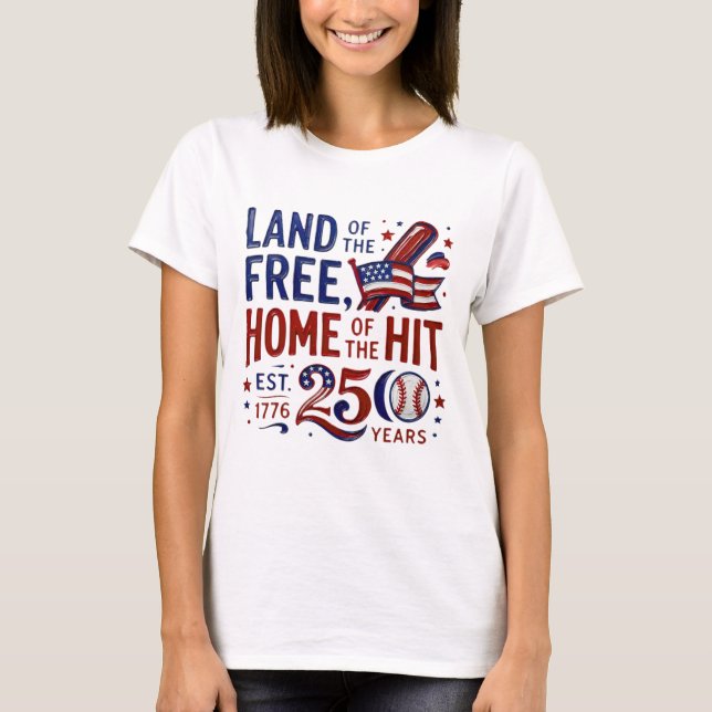 America 250 Baseboll T-Shirt | 4 juli 2026 (Framsida)