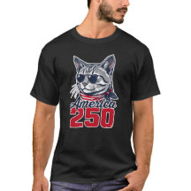 America 250 Cool Cat Patriotisk 4 juli Katt