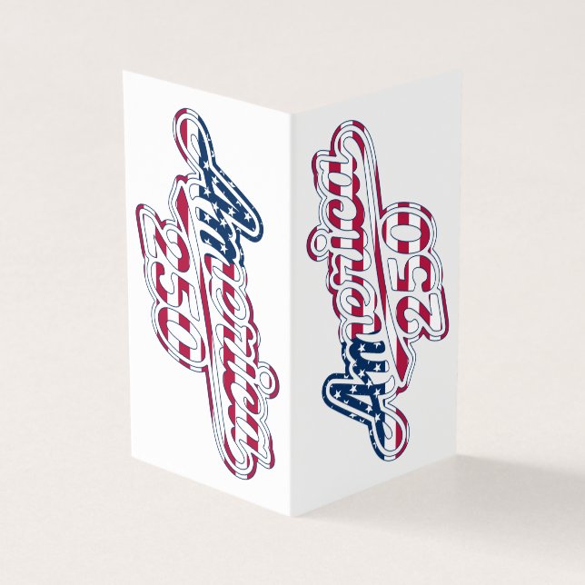 America 250 Flag Script Semikvinceårsfirande Desig Kort (Utsida)