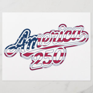America 250 Flag Script Semiquincentennial Design Brevhuvud