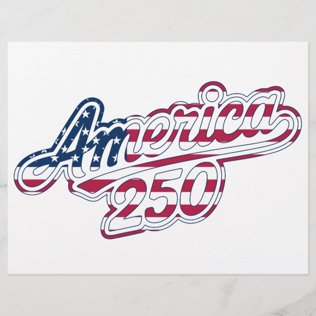 America 250 Flag Script Semiquincentennial Design  Brevhuvud (Framsida)