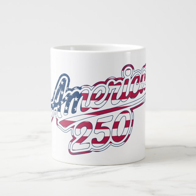 America 250 Flag Script Semiquincentennial Design  Jumbo Mugg (Framsidan)