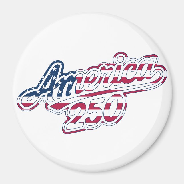 America 250 Flag Script Semiquincentennial Design  Magnet (Framsidan)