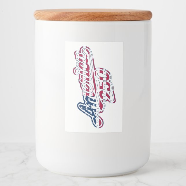 America 250 Flag Script Semiquincentennial Design  Mat Etikett (Framsida)