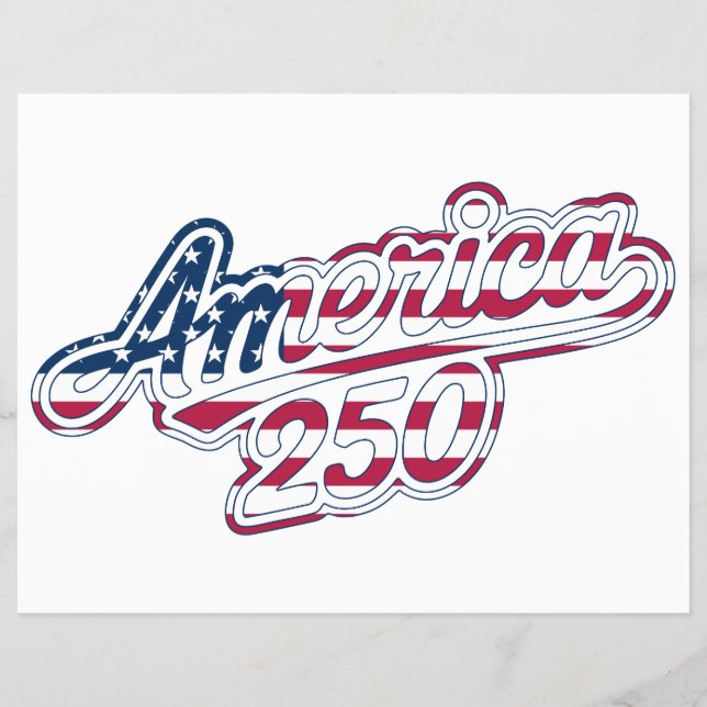 America 250 Flag Script Semiquincentennial Design  Reklamblad (Framsidan)