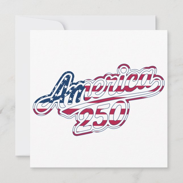 America 250 Flag Script Semiquincentennial Design  Tack Kort (Framsida)
