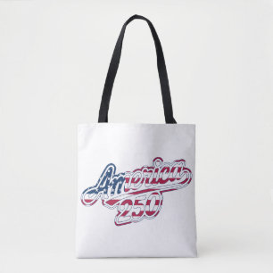 America 250 Flag Script Semiquincentennial Design Tygkasse