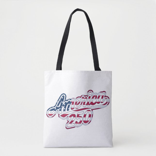 America 250 Flag Script Semiquincentennial Design  Tygkasse (Framsida)