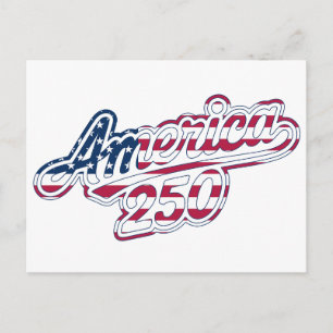 America 250 Flag Script Semiquincentennial Design  Vykort