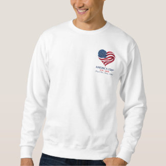 America 250 Flagga Hjärta 1776-2026 Herr Tröja Lång Ärmad Tröja