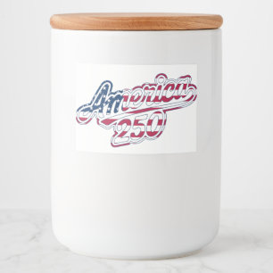 America 250 Flagskript Semiquincentennial Design Mat Etiketter