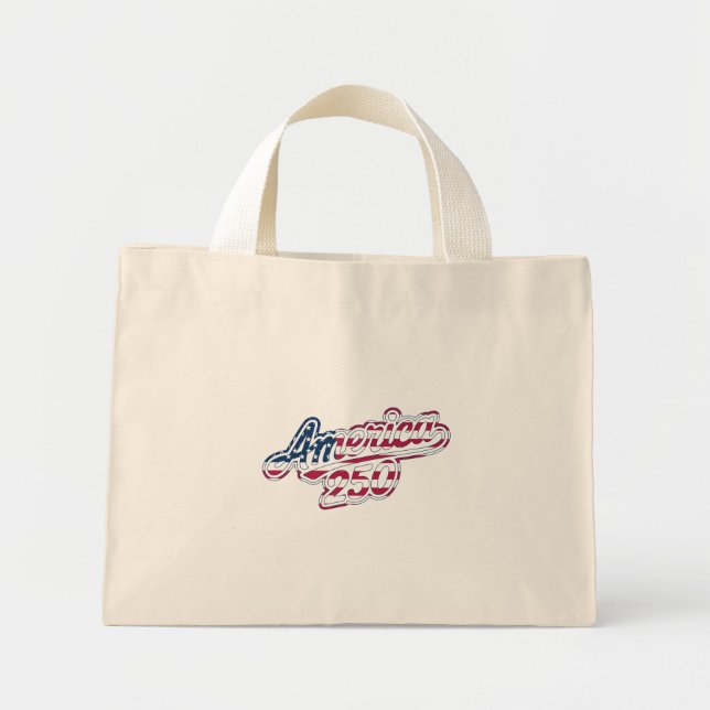 America 250 Flagskript Semiquincentennial Design Mini Tygkasse (Framsidan)