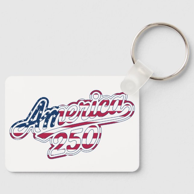 America 250 Flagskript Semiquincentennial Design Nyckelring (Framsida)
