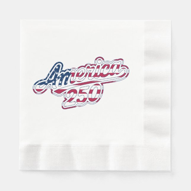 America 250 Flagskript Semiquincentennial Design Pappersservett (Framsidan)