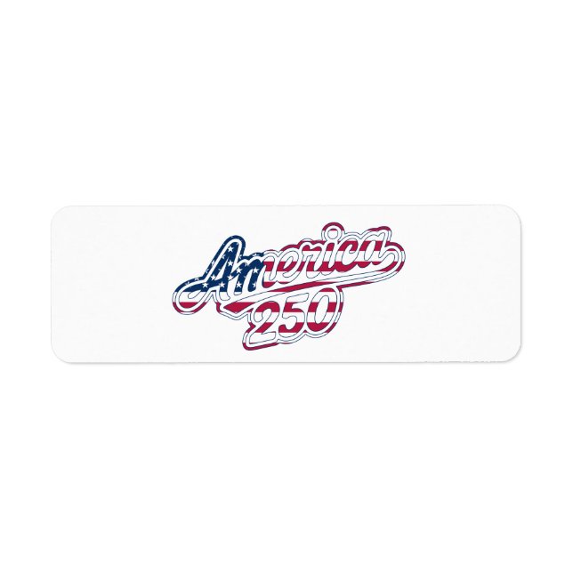 America 250 Flagskript Semiquincentennial Design Returadress Etikett (Framsidan)