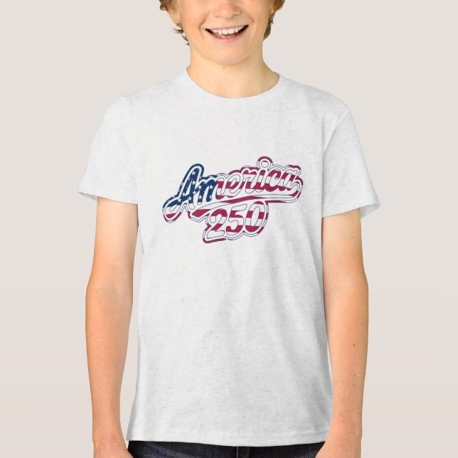 America 250 Flagskript Semiquincentennial Design T Shirt (Framsida)