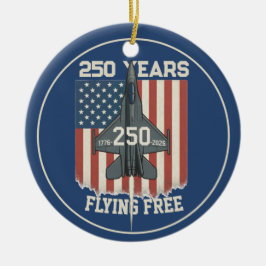 America 250 Flygande Fritt Ornament Patriotisk Jet