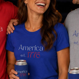 America 250 Födelsedag est 1776 Typografi Blå T Shirt