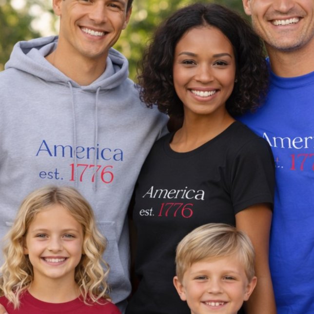 America 250 Födelsedag est 1776 Typografi Grå Hoodie (Skapare uppladdad)