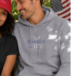America 250 Födelsedag est 1776 Typografi Grå Hoodie