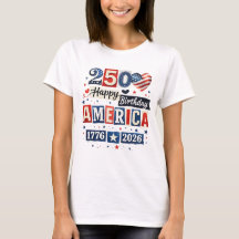 America 250 Födelsedags T-Shirt | 4 juli 2026