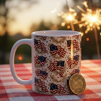 America 250 Heritage Flagga Mönster Kaffemugg