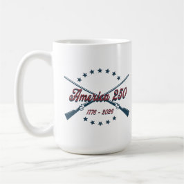 America 250 Korsade gevär Patriotiska 1776-2026 Kaffemugg