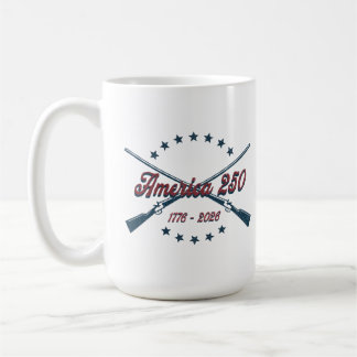 America 250 Korsade gevär Patriotiska 1776-2026 Kaffemugg