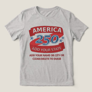 America 250 Lägg till statspatriotisk klänning för T Shirt
