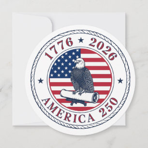 America 250 Minnesstämpel för Örn – 1776-2026 Inbjudningar