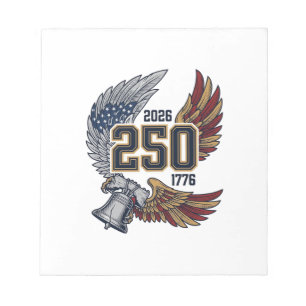 America 250 Örnvingar 2026 Patriotisk Design_1 Anteckningsblock