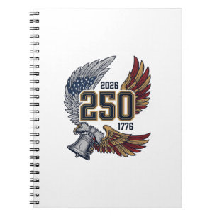 America 250 Örnvingar 2026 Patriotisk Design_1 Anteckningsbok