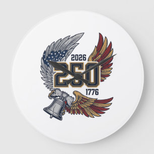 America 250 Örnvingar 2026 Patriotisk Design_1 Stor Klocka
