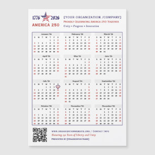 America 250 Patriotic 2026 Calendar Keepsaké