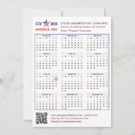 America 250 Patriotic 2026 Calendar Keepsakist Car