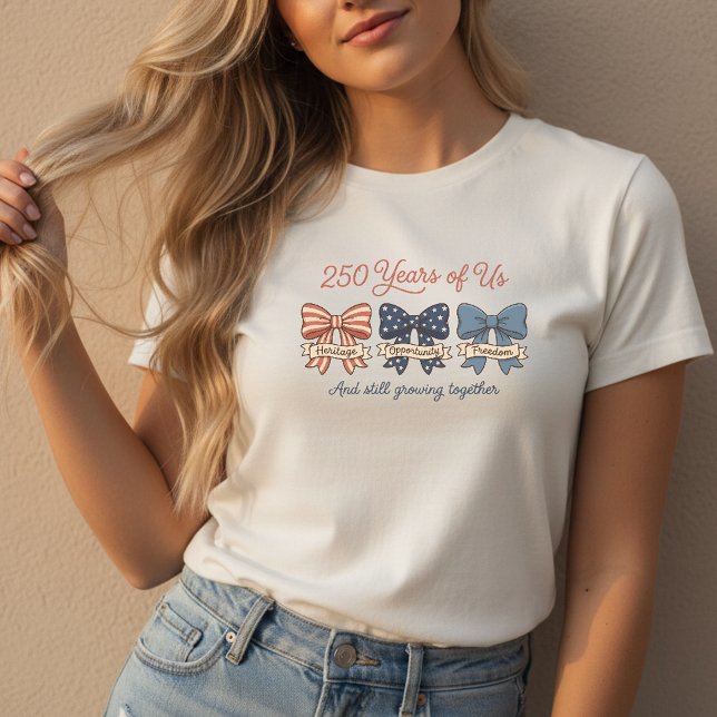 America 250 Patriotic Bow T Shirt (America 250 Patriotic Shirt)