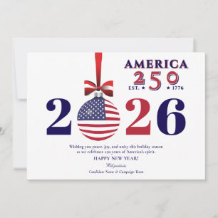 America 250 Patriotisk jul 2025 Sponsor Donator Julkort