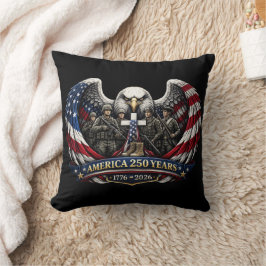 America 250 Patriotisk Örn och Militär Tribute Kudde