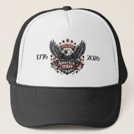 America 250 Patriotisk Örn Trucker Hatt 1776-2026 Keps