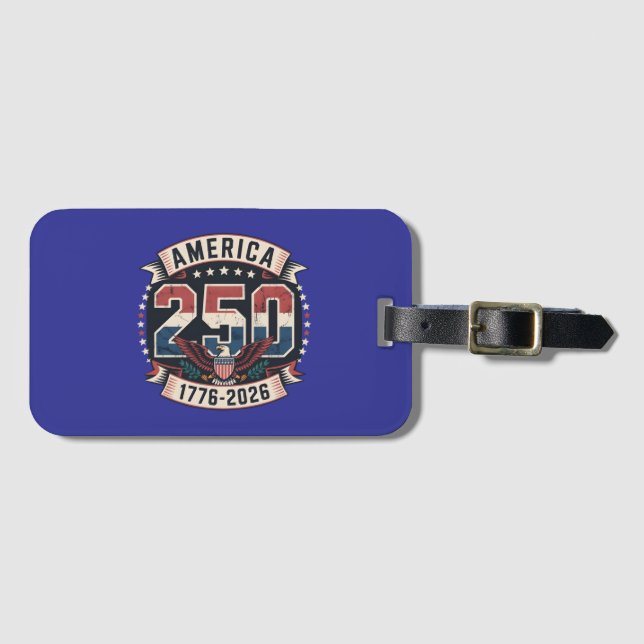 America 250 Patriotisk Vintage-design Tri-Blend Bagagebricka (Framsida horisontal)
