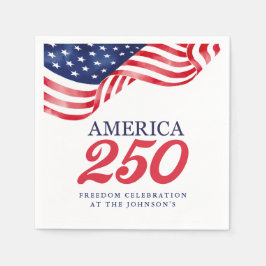 America 250 Patriotiska Cocktailservetter | 4 juli Pappersservett