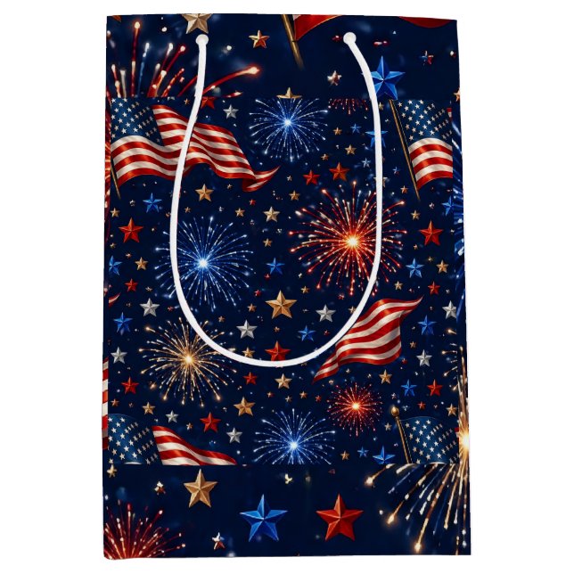 America 250 Patriotiska Eldflugor Flagga Mönster (Framsidan)