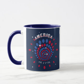 America 250 Patriotiska Fyrverkerier est 1776 Mugg
