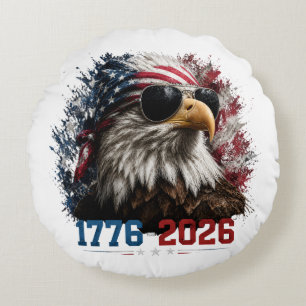 America 250 Patriotiska Örnflagga 1776–2026 Rund Kudde