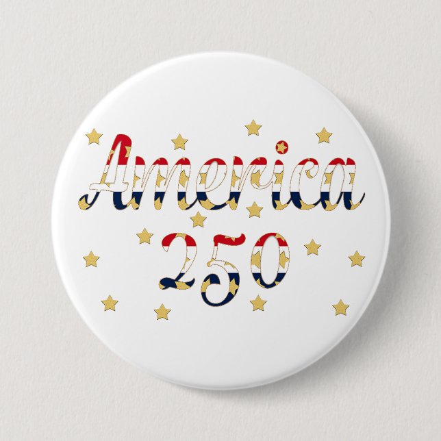 America 250  red white blue gold  knapp (Framsida)