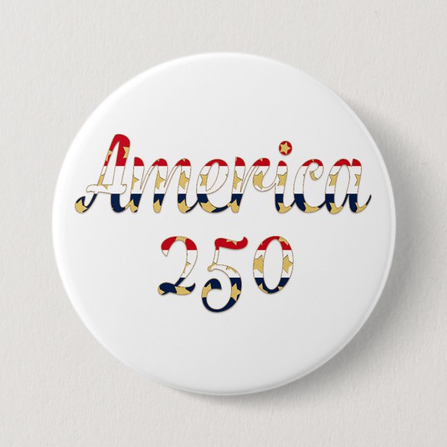 America 250  red white blue gold  knapp (Framsida)