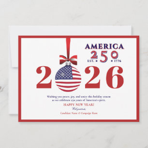 America 250 Röda Patriotiska Jul Sponsor Donator Julkort